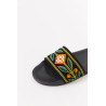 CASABLANCA BLACK EMBROIDERED TERRY SLIDES